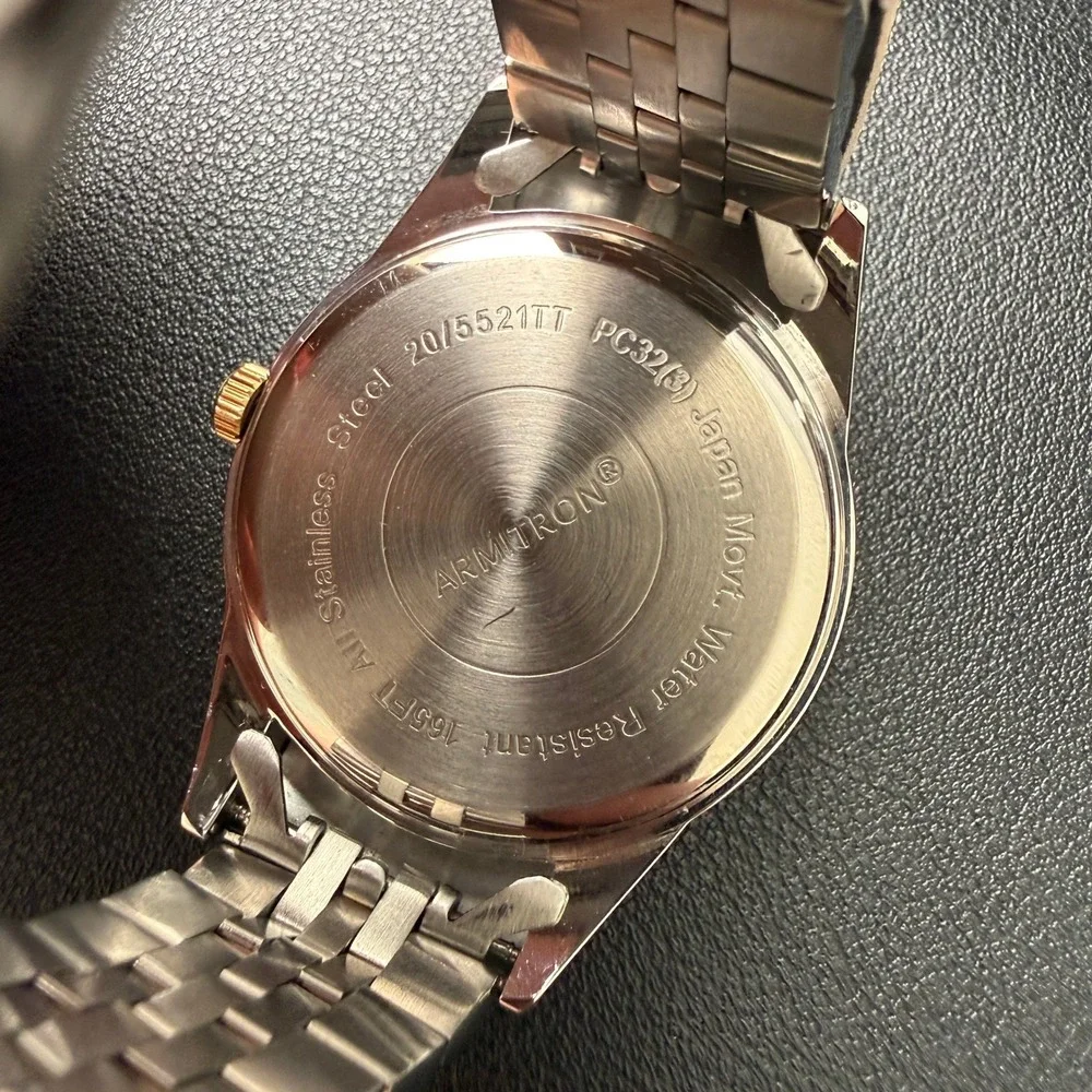 Armitron 20/5521TT Men's Date Function Two Tone Bracelet Watch New Battery Japa